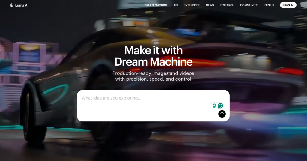 Luma AI video editor