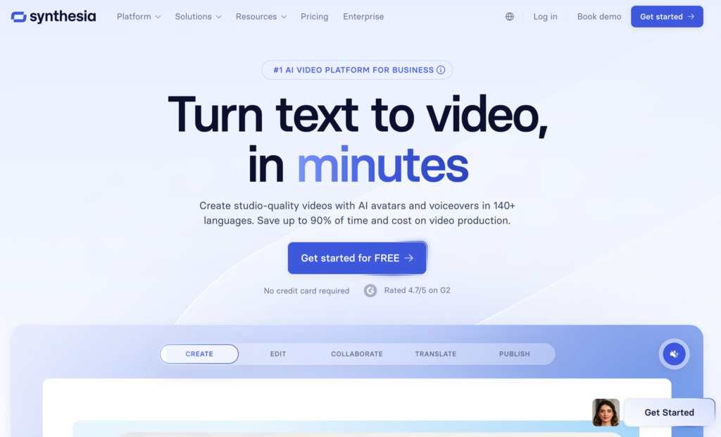 Synthesia ai video editing